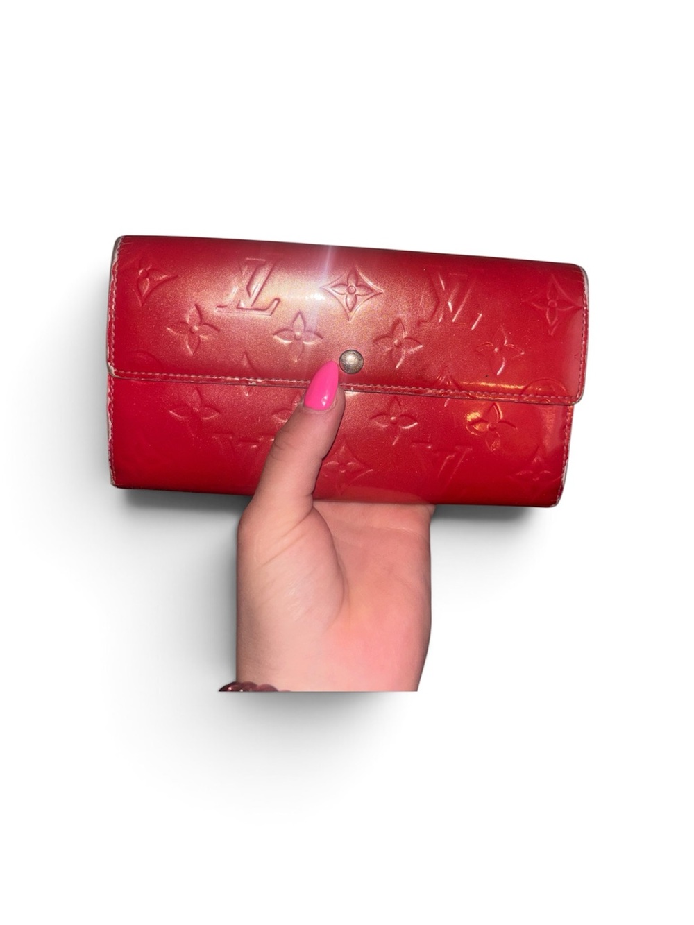 Louis Vuitton Red Monogram Vernis Snap Wallet